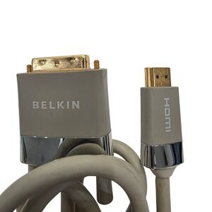 Belkin Av22 DVI-d to HDMI Cable Adapter Gray Gold Connectors Computer Monitor TV